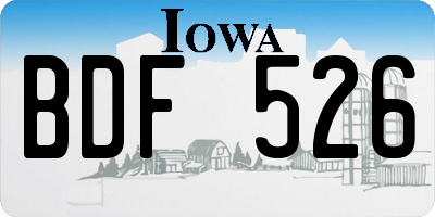 IA license plate BDF526