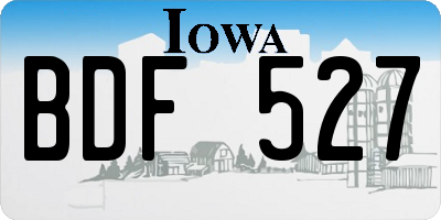 IA license plate BDF527