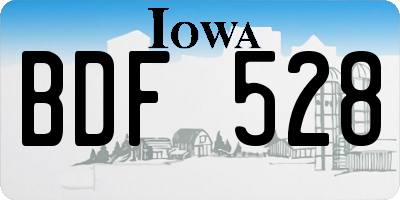 IA license plate BDF528