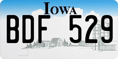 IA license plate BDF529