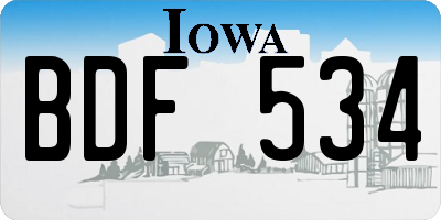 IA license plate BDF534