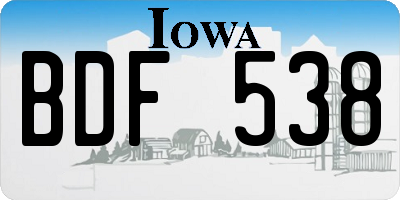 IA license plate BDF538