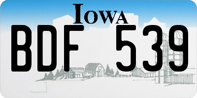 IA license plate BDF539