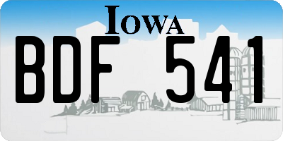 IA license plate BDF541