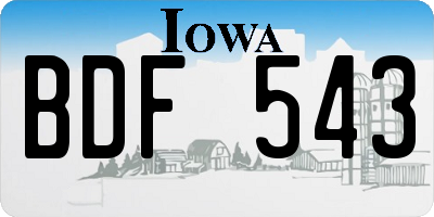 IA license plate BDF543