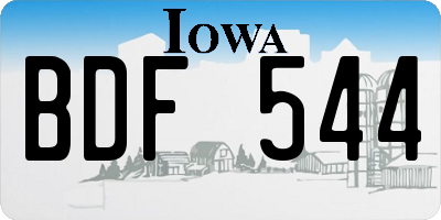 IA license plate BDF544
