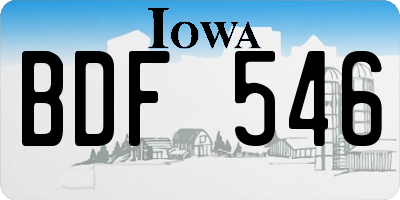 IA license plate BDF546