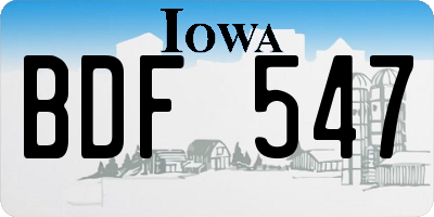 IA license plate BDF547