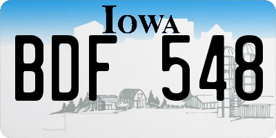 IA license plate BDF548