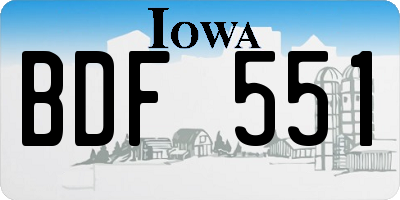 IA license plate BDF551