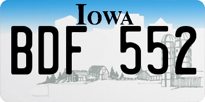 IA license plate BDF552