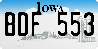 IA license plate BDF553