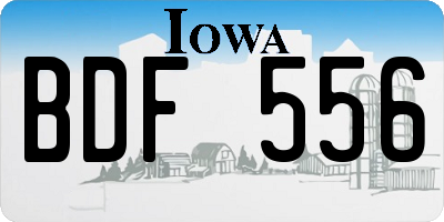 IA license plate BDF556