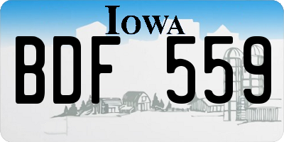 IA license plate BDF559