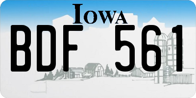 IA license plate BDF561