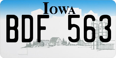 IA license plate BDF563