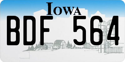 IA license plate BDF564