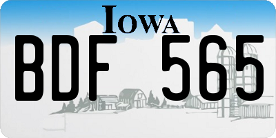 IA license plate BDF565