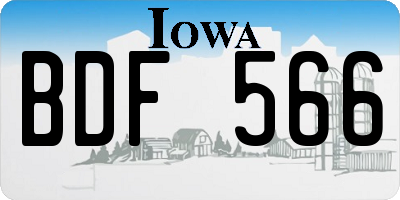 IA license plate BDF566