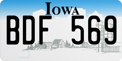 IA license plate BDF569