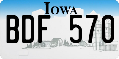IA license plate BDF570