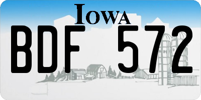 IA license plate BDF572