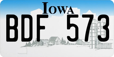 IA license plate BDF573