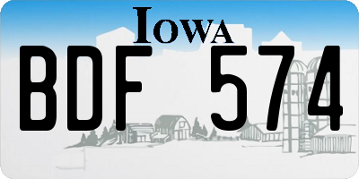 IA license plate BDF574