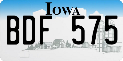 IA license plate BDF575