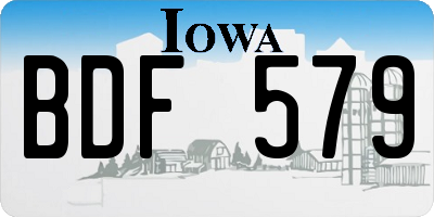 IA license plate BDF579