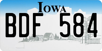 IA license plate BDF584