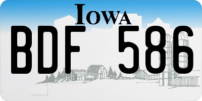IA license plate BDF586