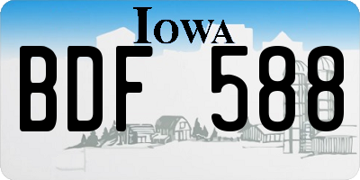 IA license plate BDF588