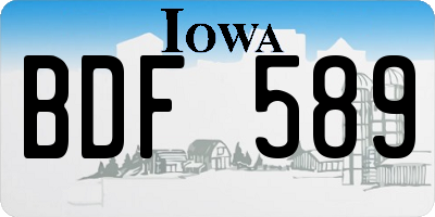 IA license plate BDF589