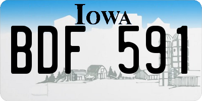 IA license plate BDF591