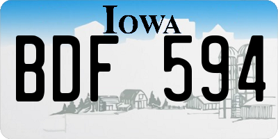 IA license plate BDF594