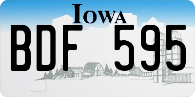 IA license plate BDF595
