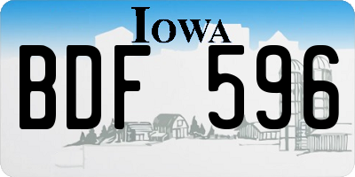 IA license plate BDF596