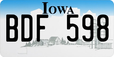 IA license plate BDF598