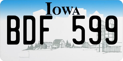 IA license plate BDF599