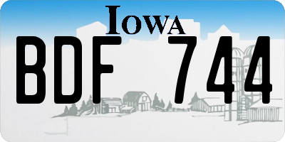 IA license plate BDF744