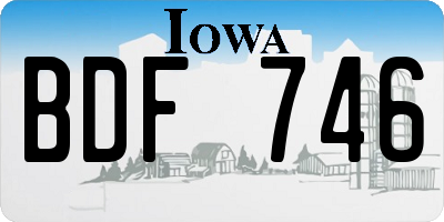 IA license plate BDF746