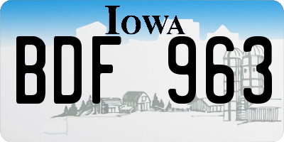 IA license plate BDF963