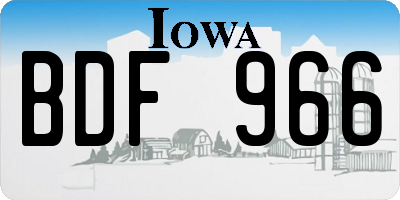 IA license plate BDF966