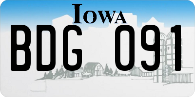IA license plate BDG091