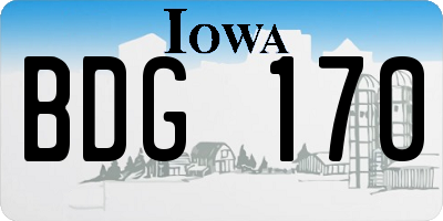 IA license plate BDG170