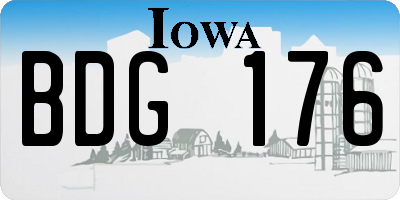 IA license plate BDG176