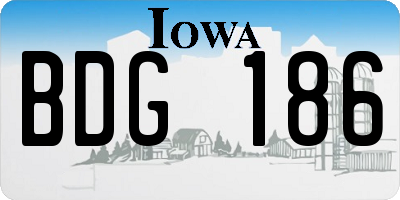 IA license plate BDG186