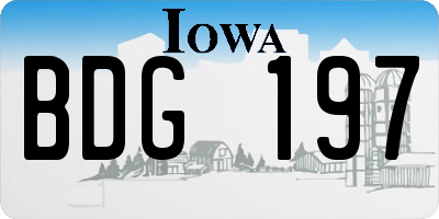 IA license plate BDG197