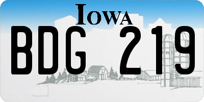 IA license plate BDG219